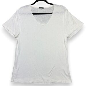 R13 Rosie Tee Womens S White Ecru Japanese Fabric Scoop Neck Short Sleeve